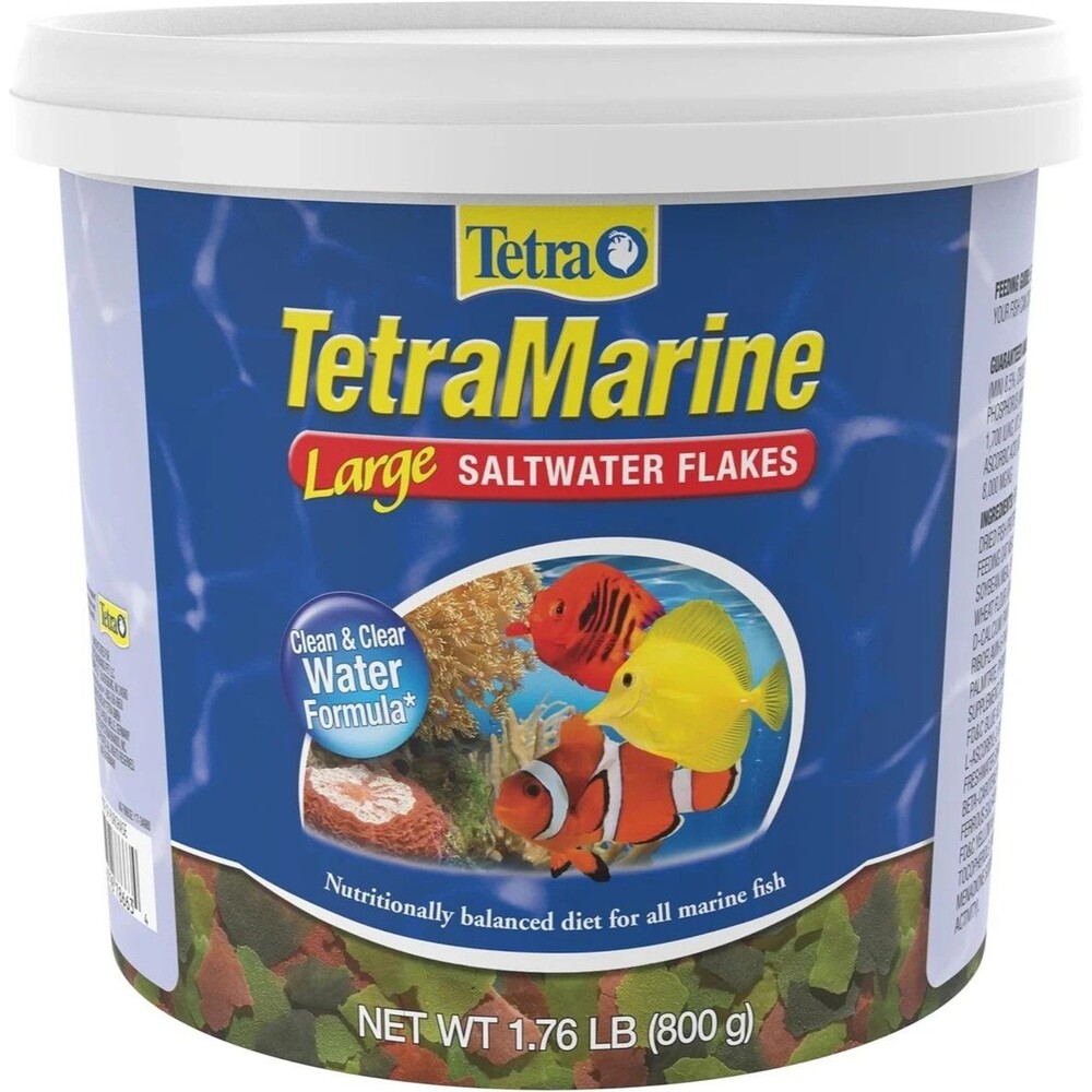 TetraMarine Large Saltwater Flakes: All Marine Fish Food, 28.16oz
